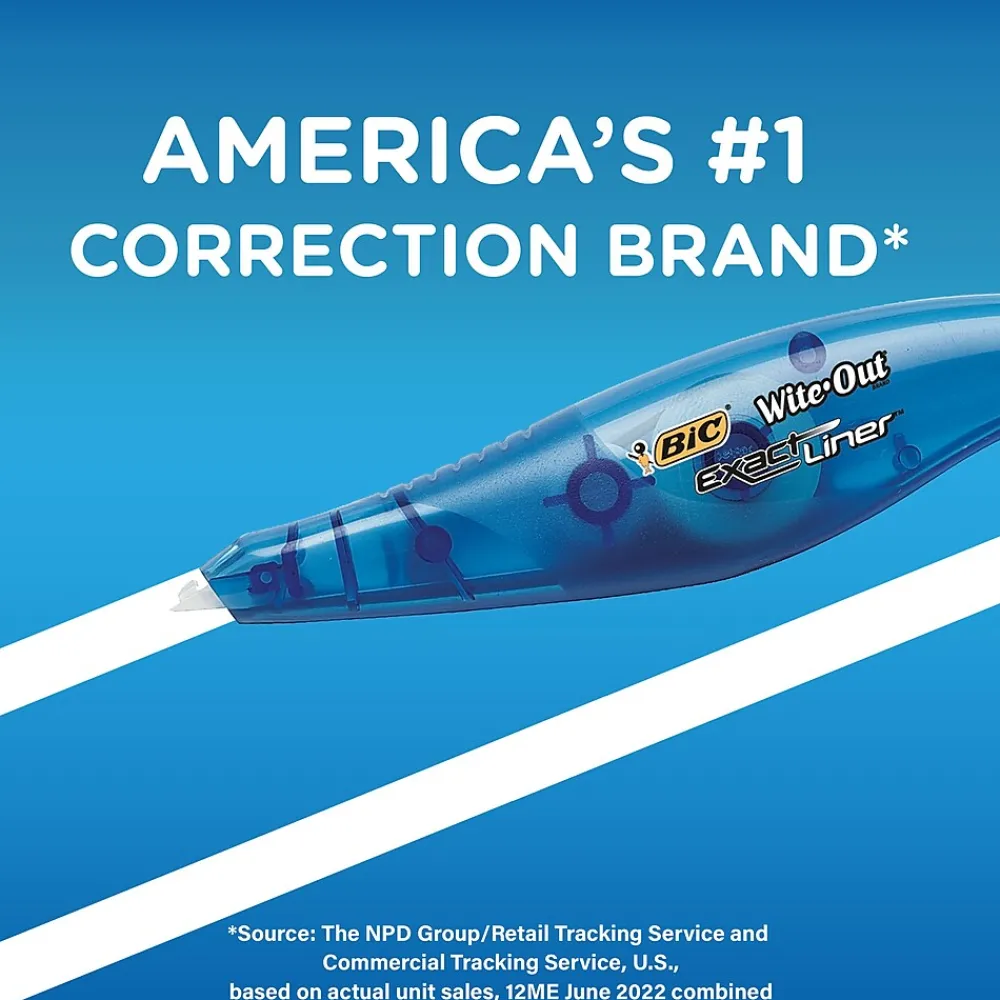 Correction & White-Out|BIC Wite-Out Exact Liner Correction Tape, White, 2/Pack (50744)