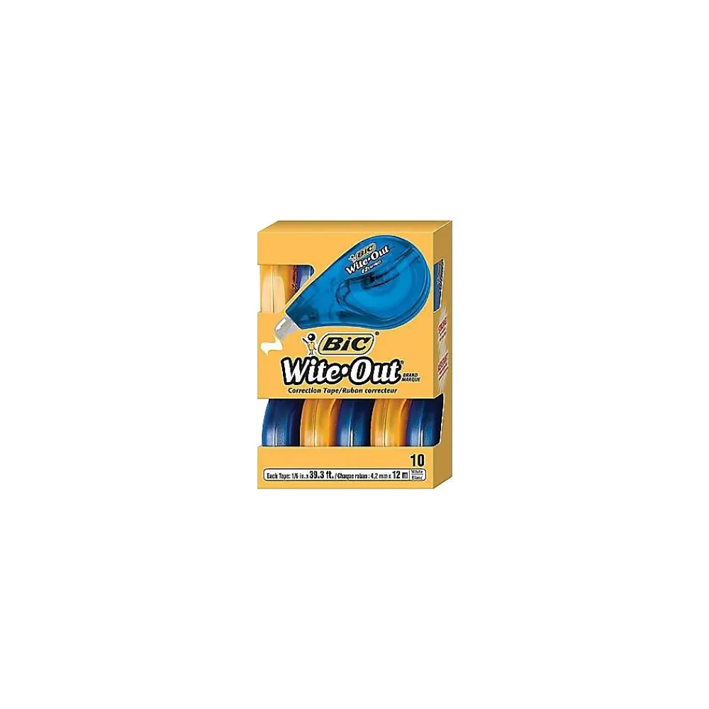 Correction & White-Out|BIC Wite-Out EZ Correct Correction Tape, White, 10/Pack (50790-CS)