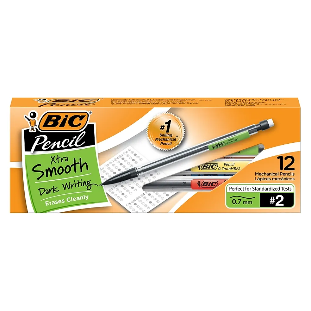 Pencils|BIC Xtra Smooth Mechanical Pencils, 0.7mm, #2 Medium Lead, Dozen (90085/MP11)
