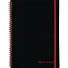 Subject Notebooks|Black N' Red Professional 1-Subject Professional Notebook, 8.25" x 11.75", Wide Ruled, 70 Sheets, Black (JDK-E67008)