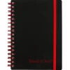 Subject Notebooks|Black N' Red 1-Subject Professional Notebooks, 3.75" x 5.625", Wide Ruled, 70 Sheets, Black (JDKF67010)