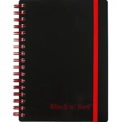 Subject Notebooks|Black N' Red 1-Subject Professional Notebooks, 3.75" x 5.625", Wide Ruled, 70 Sheets, Black (JDKF67010)