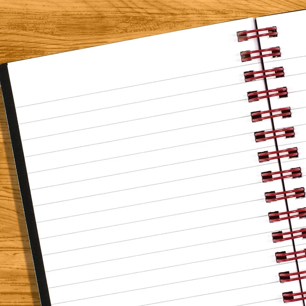 Subject Notebooks|Black N' Red 1-Subject Professional Notebooks, 3.75" x 5.625", Wide Ruled, 70 Sheets, Black (JDKF67010)