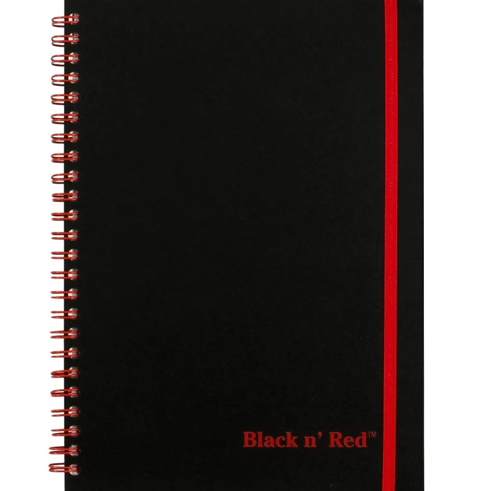Notebooks|Black N' Red 1-Subject Professional Notebooks, 5.875" x 8.25", Wide Ruled, 70 Sheets, Black (JDK-C67009)