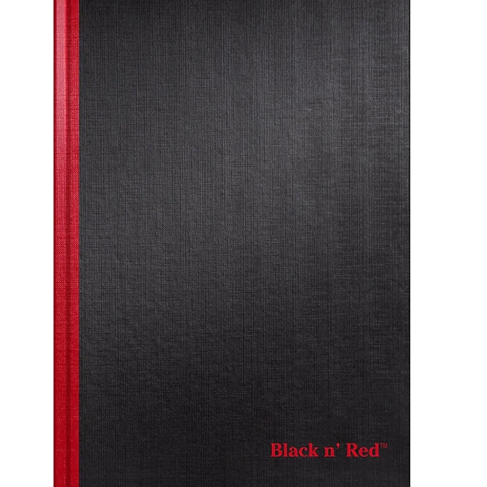 Notebooks|Black N' Red 1-Subject Professional Notebooks, 8.25" x 11.75", Wide Ruled, 96 Sheets, Black (JDK-D66174)