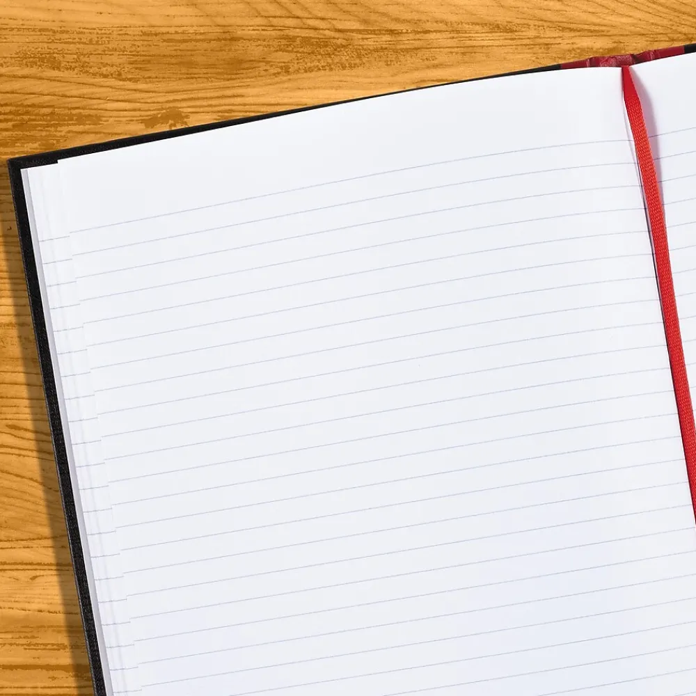 Notebooks|Black N' Red 1-Subject Professional Notebooks, 8.25" x 11.75", Wide Ruled, 96 Sheets, Black (JDK-D66174)