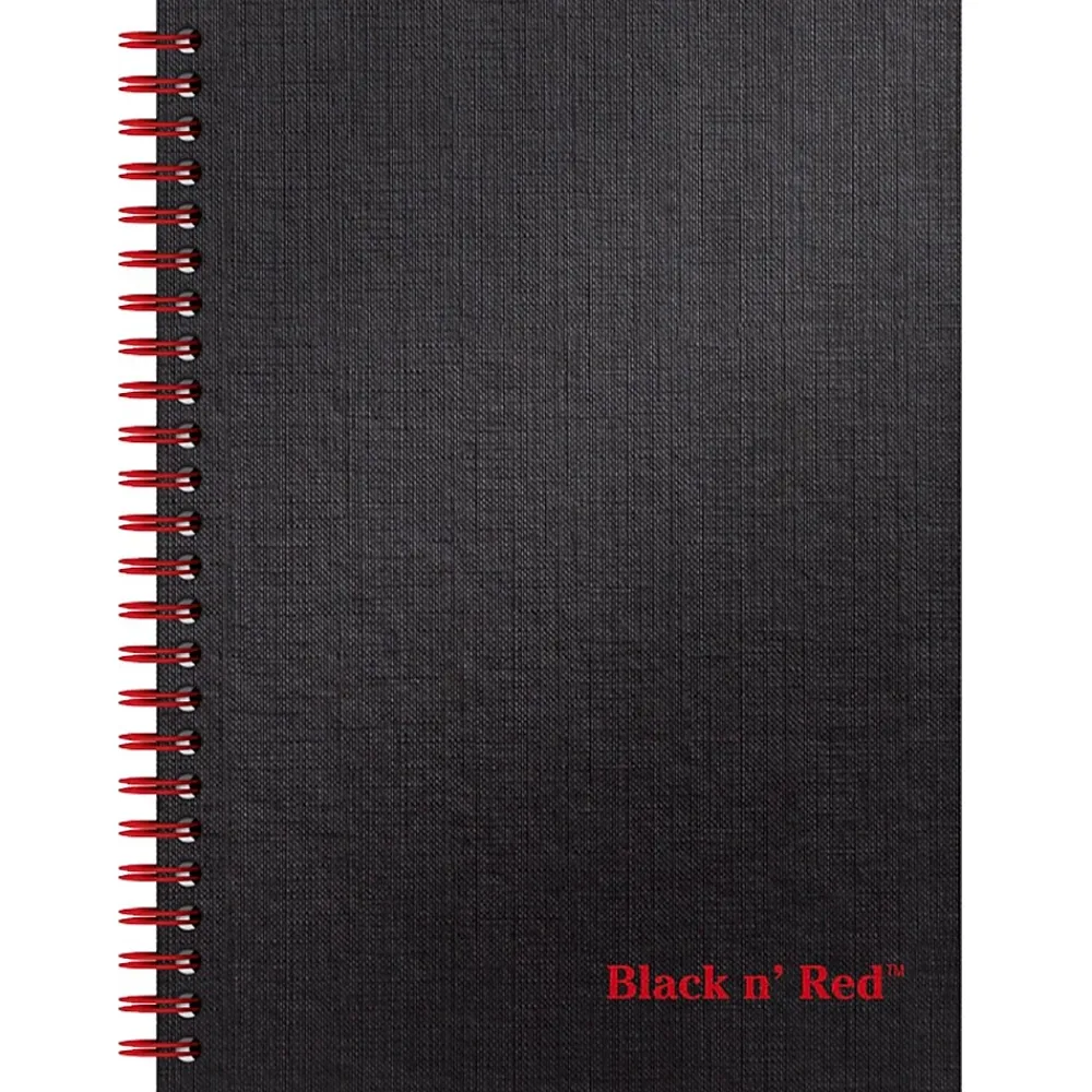 Subject Notebooks|Black N' Red 1-Subject Professional Notebooks, 5.88" x 8.25", Wide Ruled, 70 Sheets, Black (L67000)