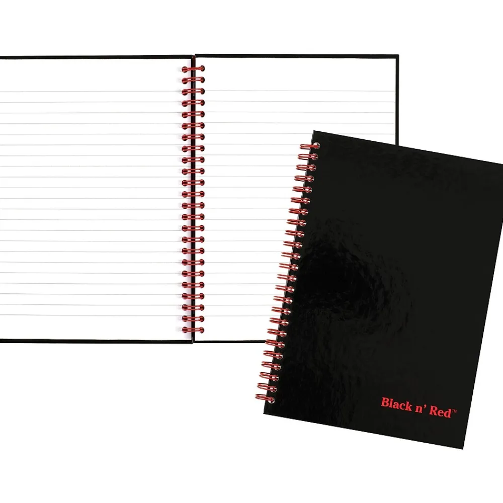 Subject Notebooks|Black N' Red 1-Subject Professional Notebooks, 5.88" x 8.25", Wide Ruled, 70 Sheets, Black (L67000)