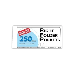 Pocket Folders|Blanke Blanks/USA® 8 7/8" x 4" 80 lbs. Matte Cover Right Folder With One Pocket, White, 250/Pack