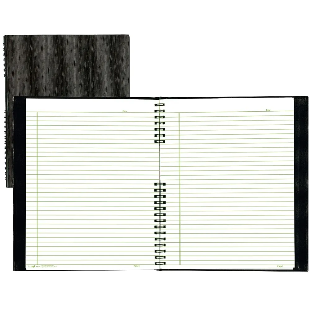 Notebooks|Blueline EcoLogix NotePro 1-Subject Professional Notebooks, 8.5" x 11", College Ruled, 100 Sheets, Black (REDA10200EBLK)