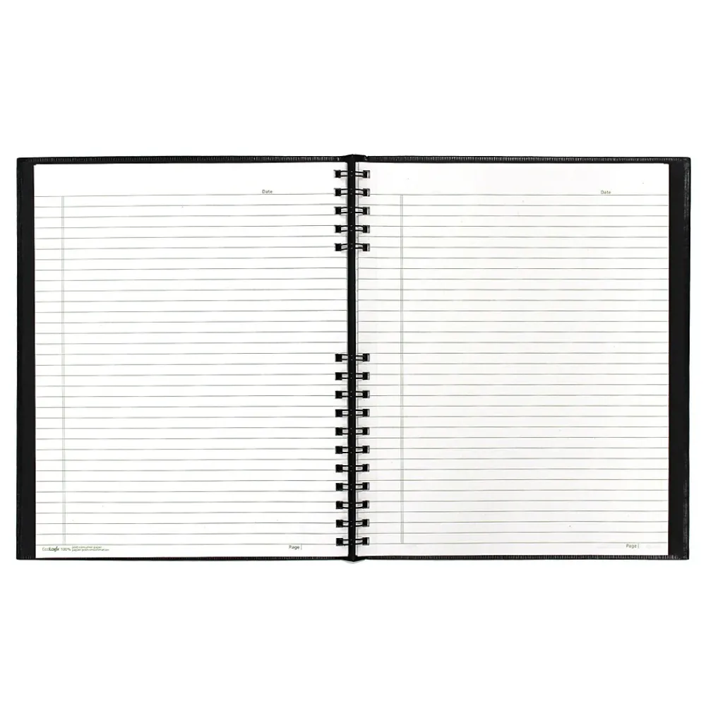 Notebooks|Blueline EcoLogix NotePro 1-Subject Professional Notebooks, 8.5" x 11", College Ruled, 100 Sheets, Black (REDA10200EBLK)