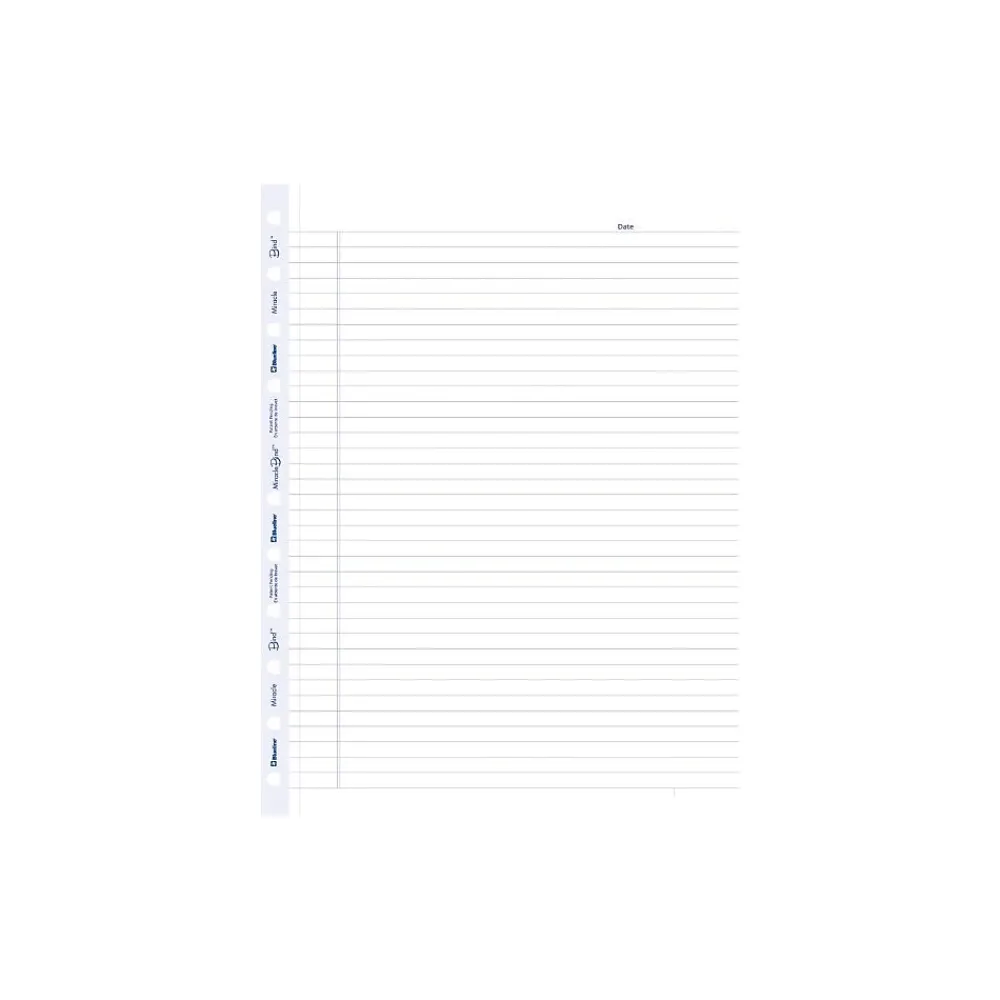 Filler Paper|Blueline MiracleBind College Ruled Filler Paper, 9.07" x 11", 50 Sheets/Pack (AFR11050R)