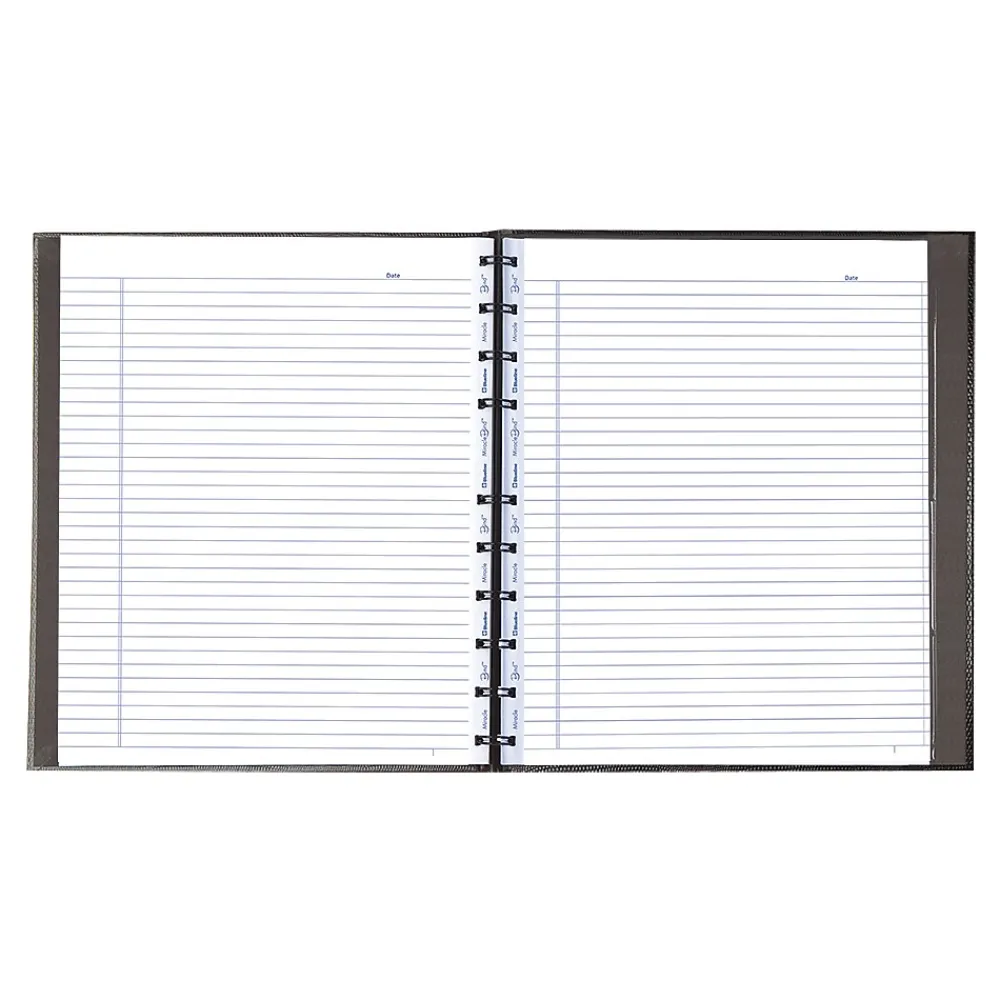 Notebooks|Blueline MiracleBind 1-Subject Professional Notebooks, 11" x 9.0625", College Ruled, 75 Sheets, Black (AF11150.81)