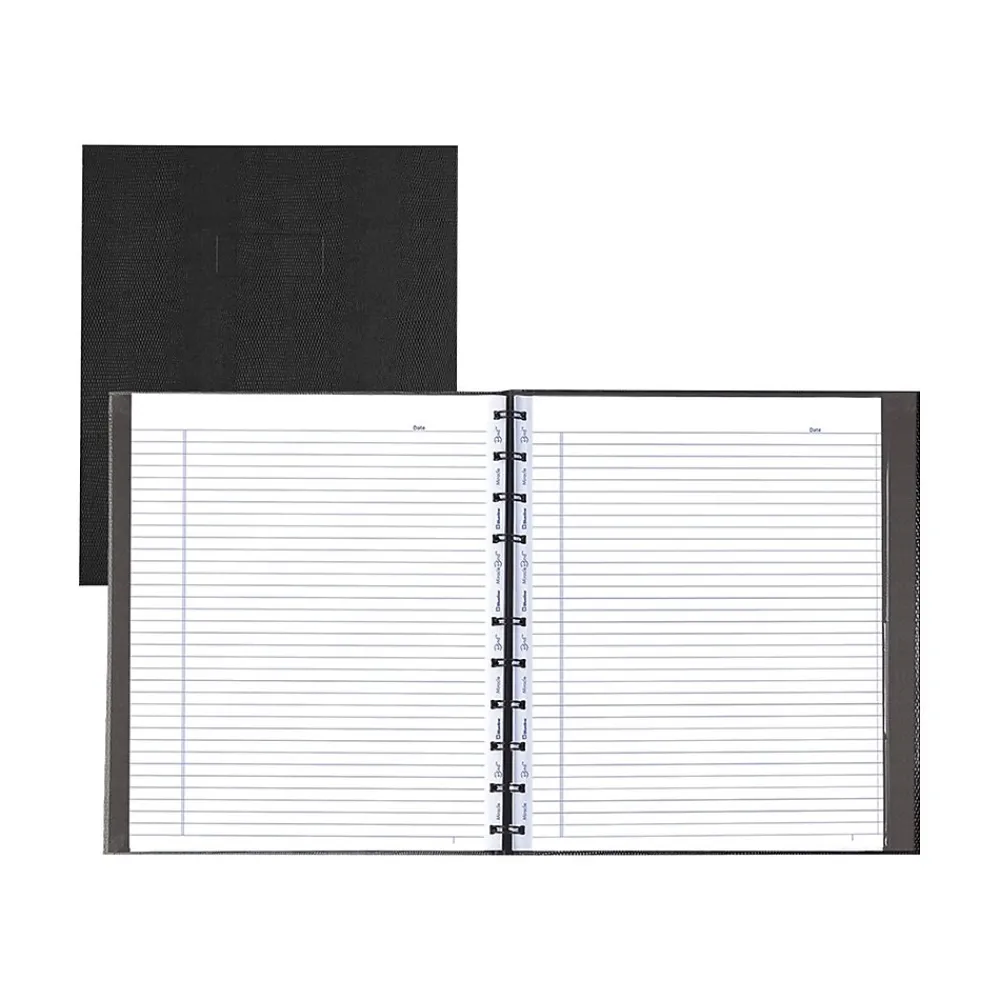 Notebooks|Blueline MiracleBind 1-Subject Professional Notebooks, 11" x 9.0625", College Ruled, 75 Sheets, Black (AF11150.81)