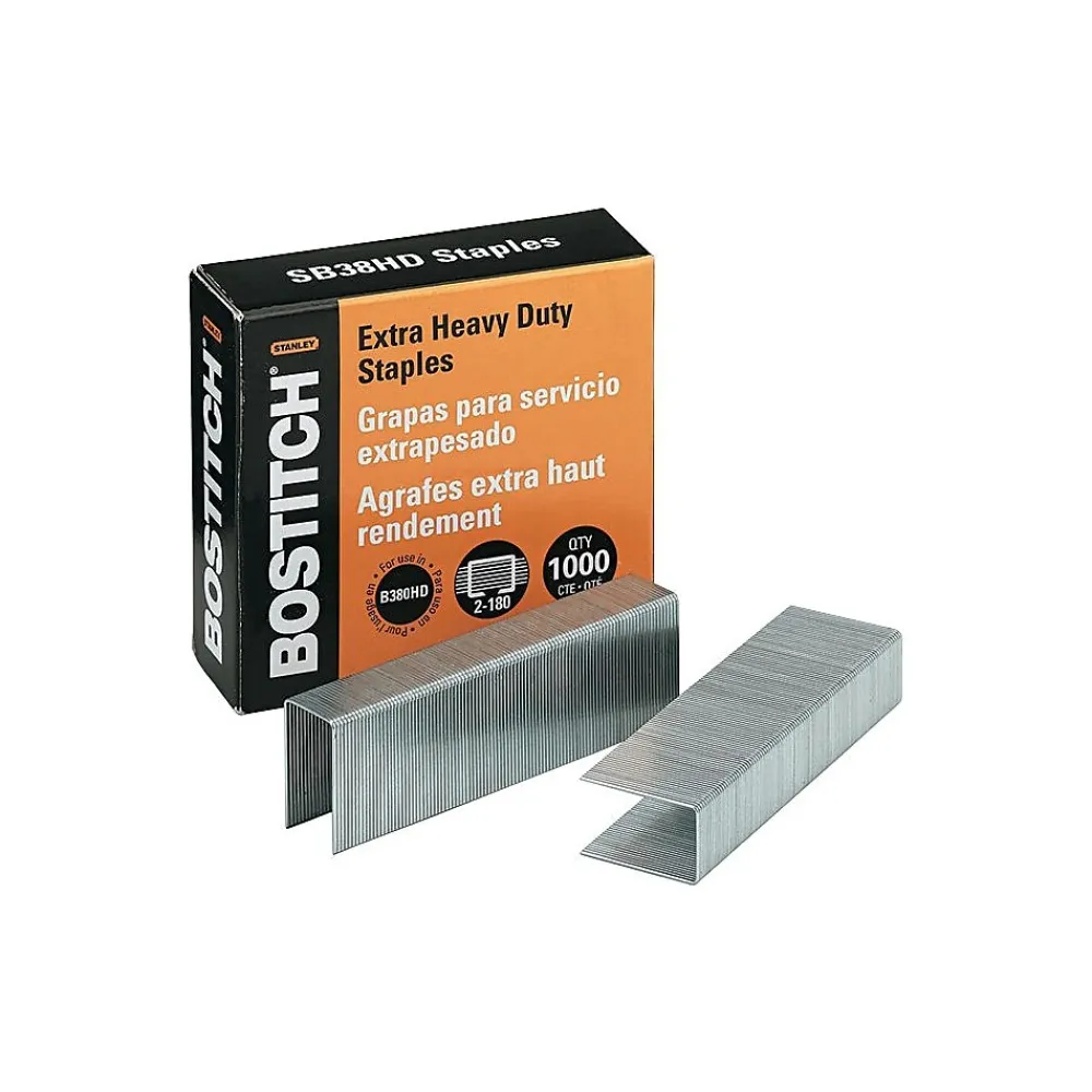 Staples|Bostitch 1" Length High Capacity Staples, Full Strip, 1000/Box (SB38HD-1M)
