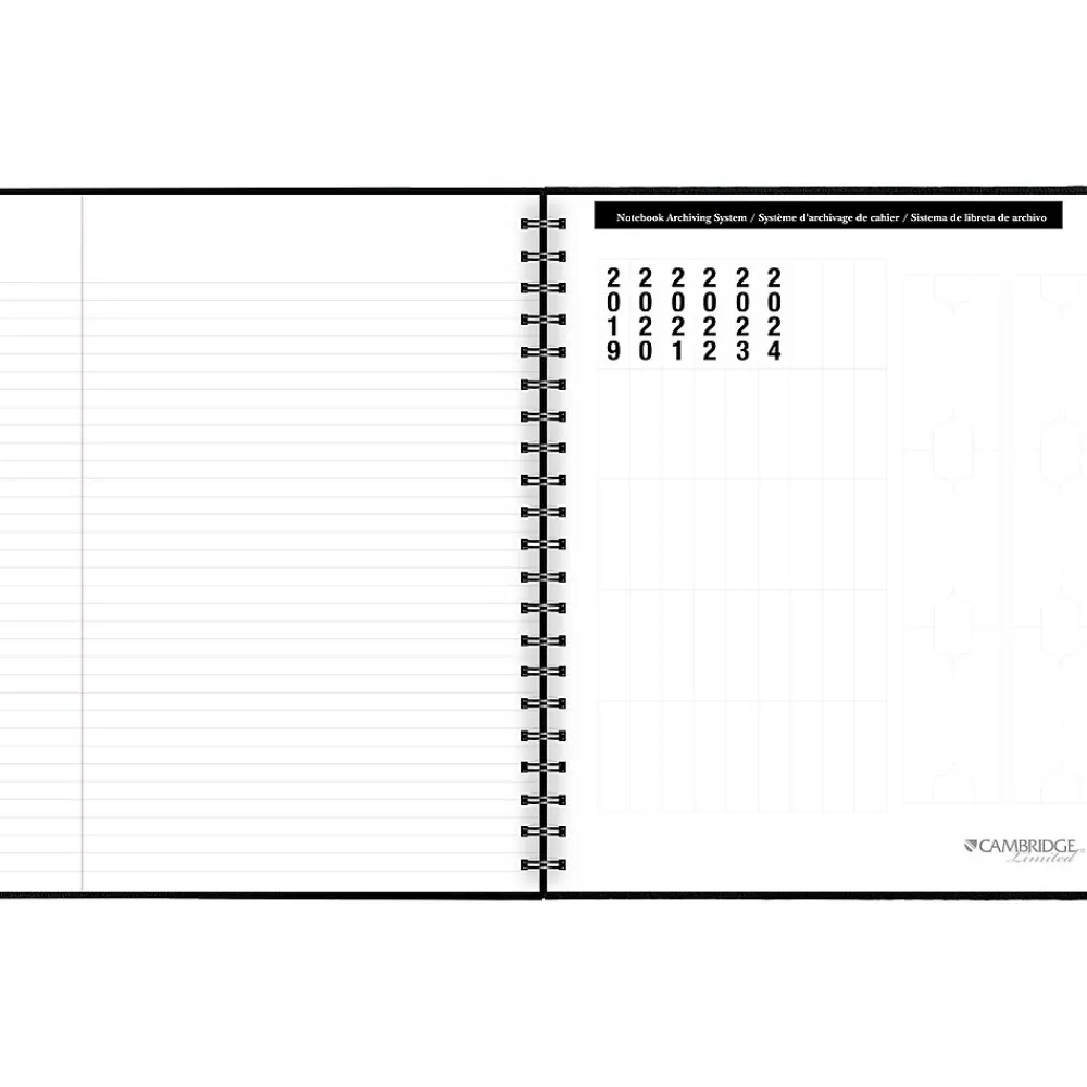 Notebooks|Cambridge 1-Subject Professional Notebook, 8.5" x 11", Wide Ruled, 96 Sheets, Black (06100)