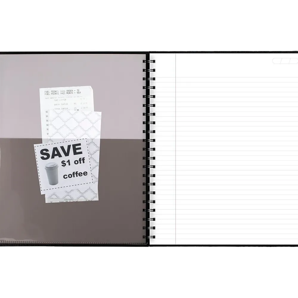 Notebooks|Cambridge 1-Subject Professional Notebook, 8.5" x 11", Wide Ruled, 96 Sheets, Black (06100)