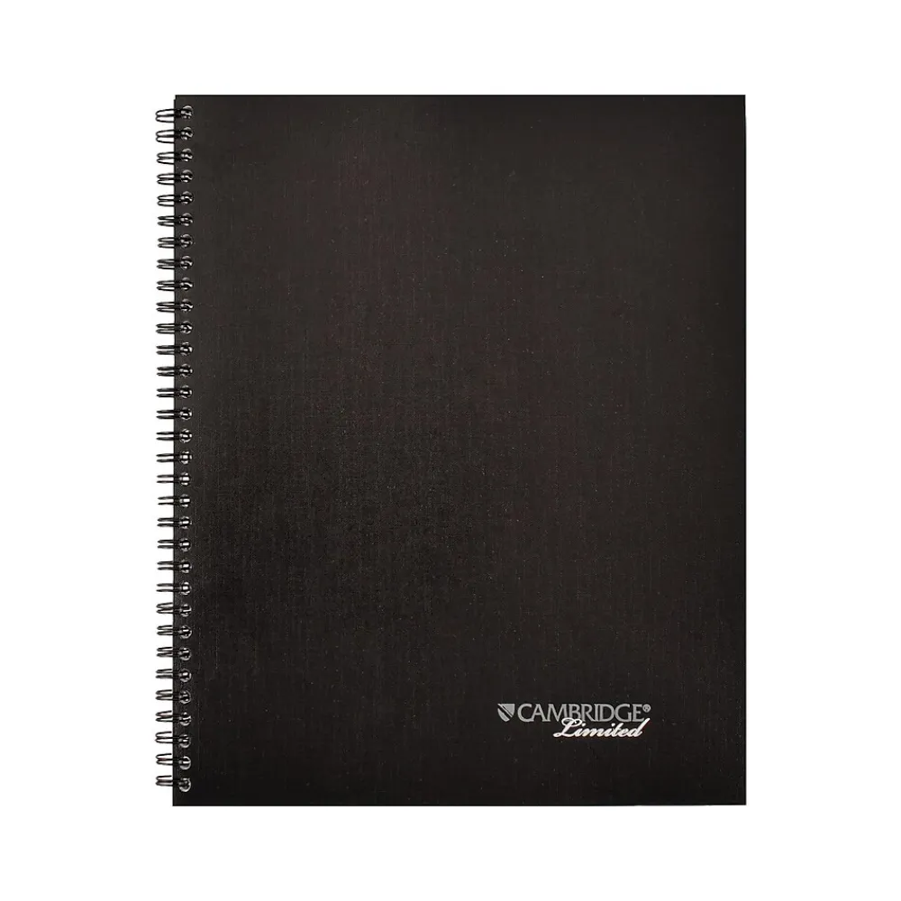 Notebooks|Cambridge 1-Subject Professional Notebooks, 8.88" x 11", Wide Ruled, 80 Sheets, Black (06132)