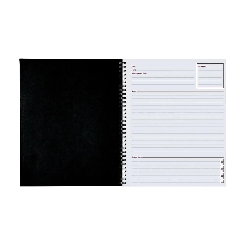 Notebooks|Cambridge 1-Subject Professional Notebooks, 8.88" x 11", Wide Ruled, 80 Sheets, Black (06132)