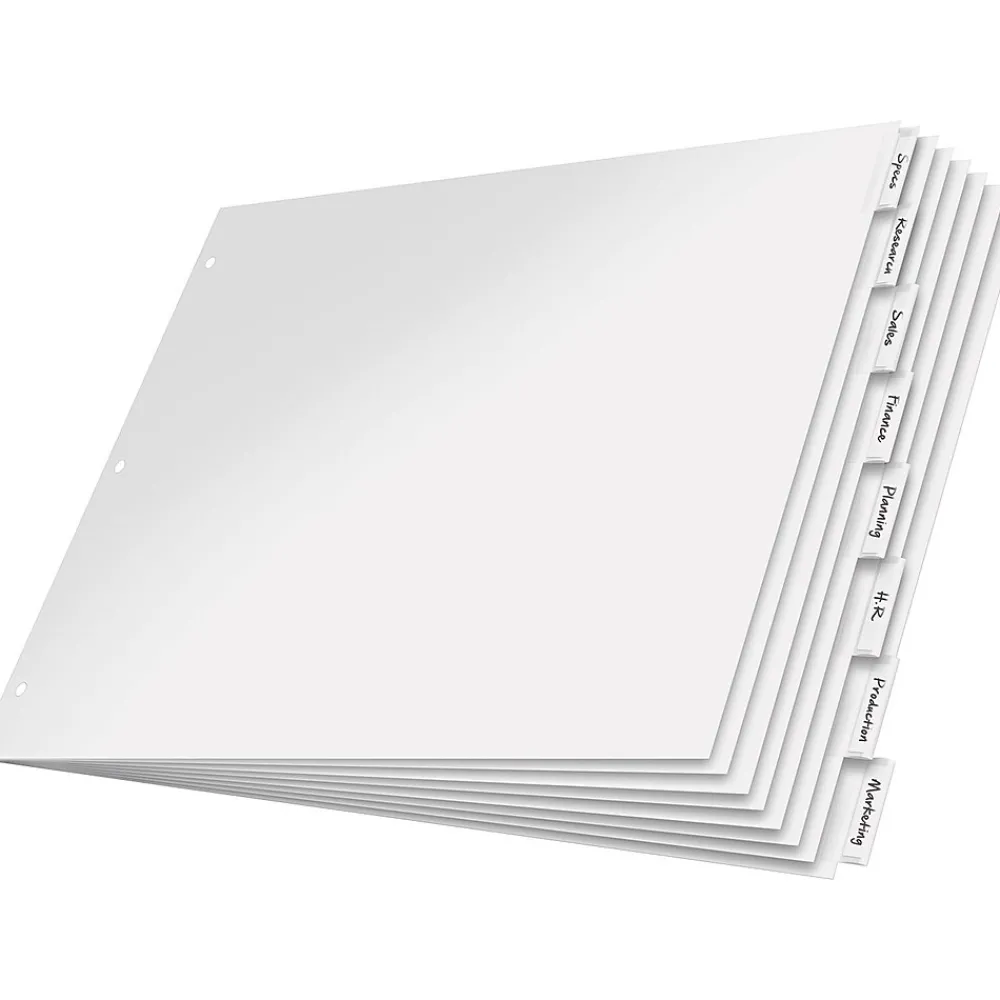 Dividers|Cardinal ® 11" x 17" Paper Insertable Dividers, 8-Tab, Clear, 1/St