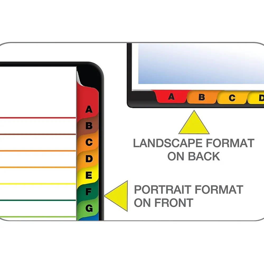 Dividers|Cardinal OneStep Printable Table of Contents and Dividers, A-Z - 26-Tab, Multicolor, 1/St