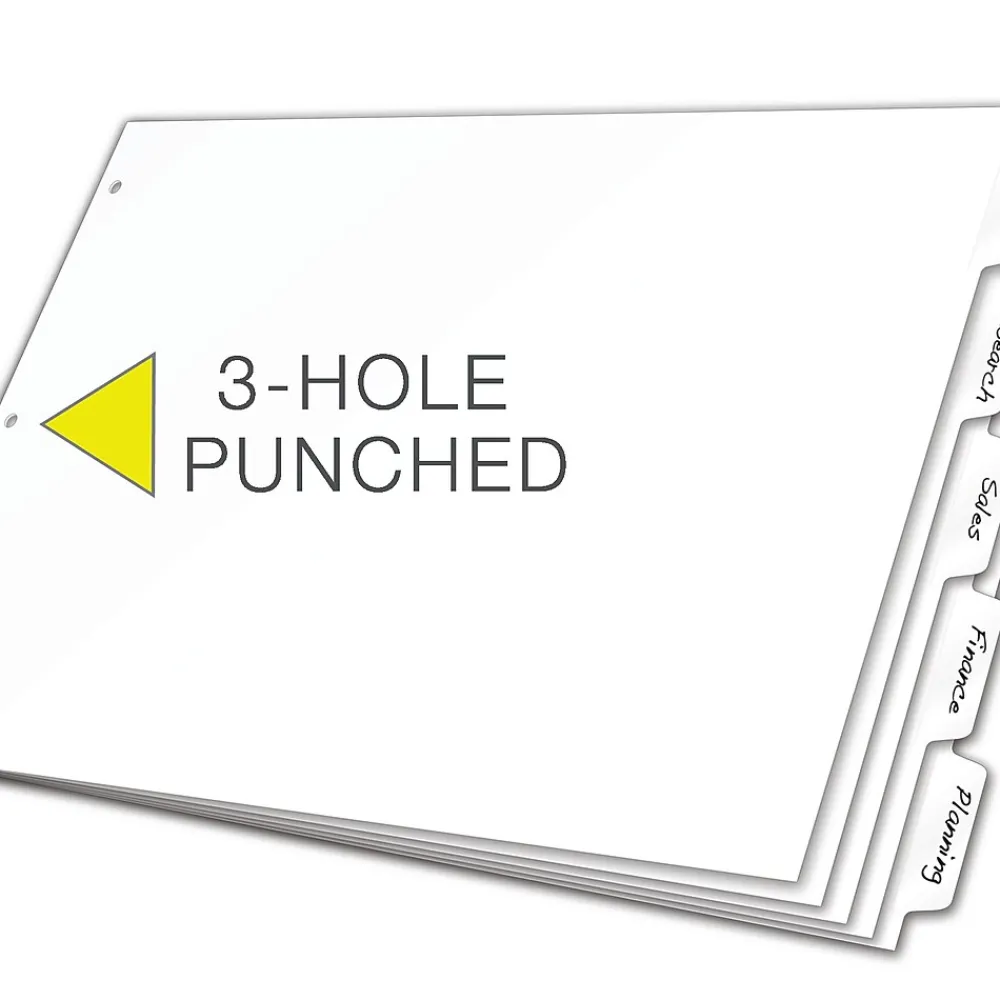 Dividers|Cardinal Write & Erase Paper Dividers, 5-Tab, White (CRD84270CB)