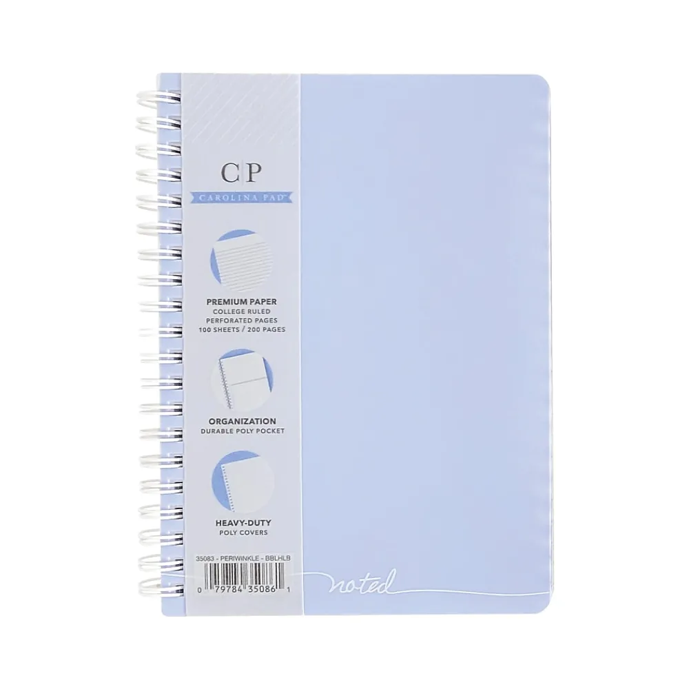 Notebooks|Carolina Pad Noted Executive Professional Notebook, 5.25" x 7", College-Ruled, 100 Sheets, Assorted Colors (35083)