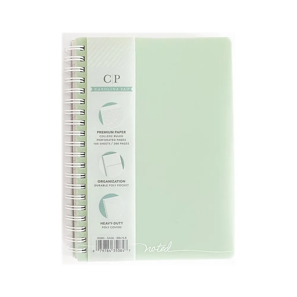 Notebooks|Carolina Pad Noted Executive Professional Notebook, 5.25" x 7", College-Ruled, 100 Sheets, Assorted Colors (35083)