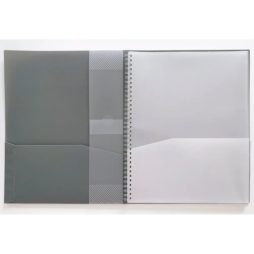Pocket Folders|Carolina Pad Noted Neutrals Glossy 3-Hole Punched Other Pocket Quantities Plastic Portfolio Folder, Assorted Colors (93005)