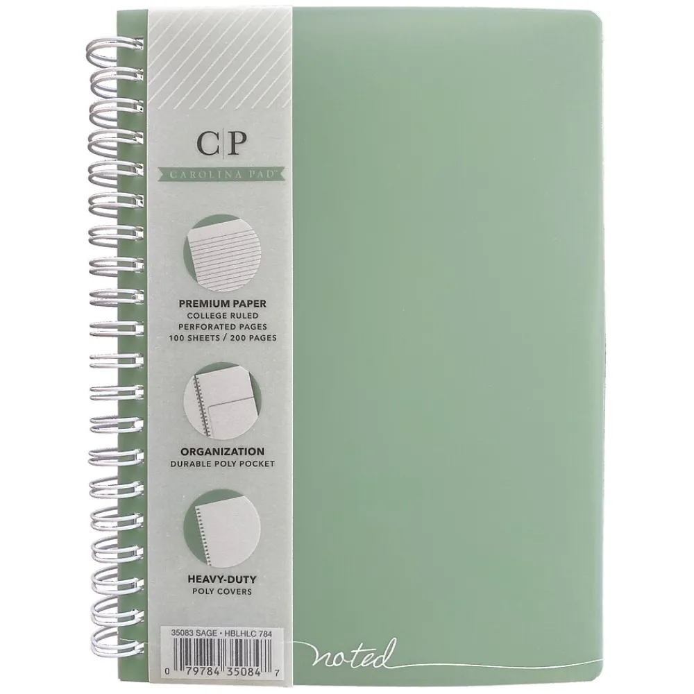Subject Notebooks|Carolina Pad Noted Premium 1-Subject Professional Notebooks, 7.38" x 9.5", College Ruled, 100 Sheets (13008)