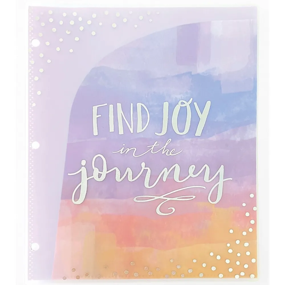 Pocket Folders|Carolina Pad Silver Lining Glossy 3-Hole Punched 6-Pocket Folder, Multicolor (93002)