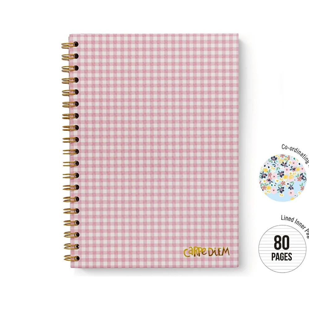 Subject Notebooks|Carpe Diem Ballerina Pink Check 1-Subject Notebook, 7.5" x 9.75", Wide-Ruled, 80 Sheets, Pink/White (9377-CD)