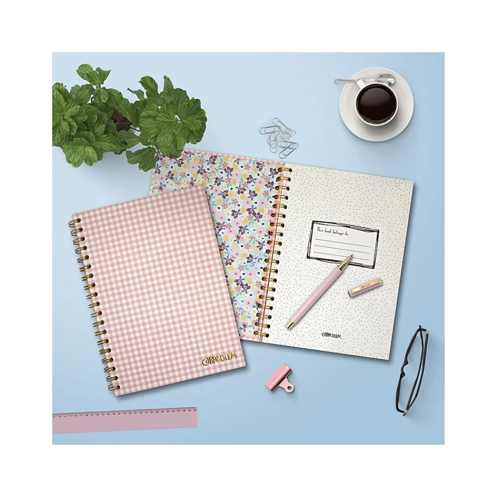 Subject Notebooks|Carpe Diem Ballerina Pink Check 1-Subject Notebook, 7.5" x 9.75", Wide-Ruled, 80 Sheets, Pink/White (9377-CD)