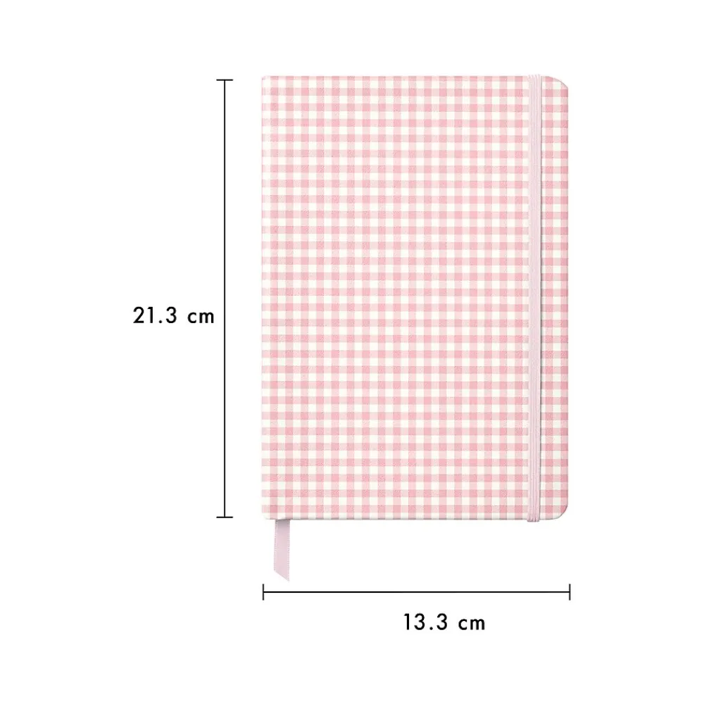 Journals|Carpe Diem Ballerina Pink Check Journal, 5.24" x 8.27", Wide-Ruled, Pink/White, 192 Pages (9371-CD)