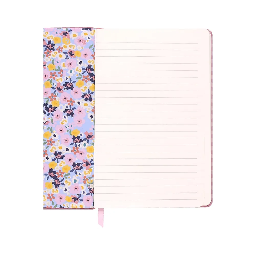 Journals|Carpe Diem Ballerina Pink Check Journal, 5.24" x 8.27", Wide-Ruled, Pink/White, 192 Pages (9371-CD)