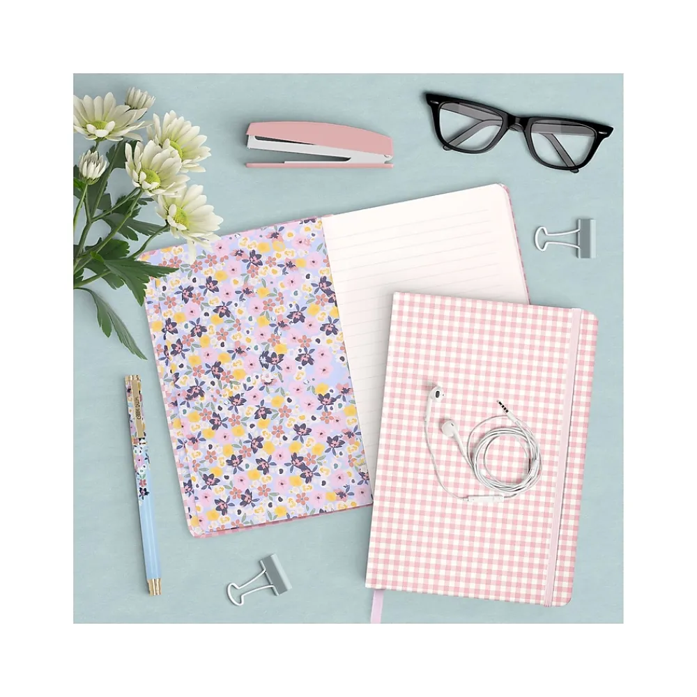 Journals|Carpe Diem Ballerina Pink Check Journal, 5.24" x 8.27", Wide-Ruled, Pink/White, 192 Pages (9371-CD)