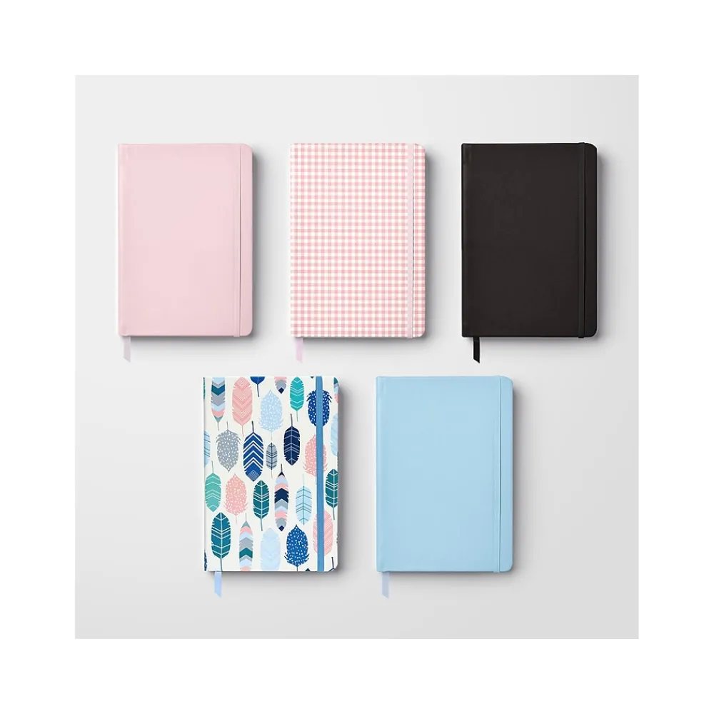 Journals|Carpe Diem Ballerina Pink Check Journal, 5.24" x 8.27", Wide-Ruled, Pink/White, 192 Pages (9371-CD)
