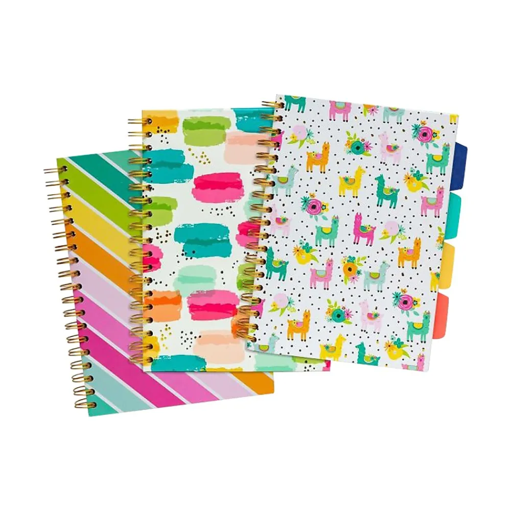 Notebooks|Carpe Diem Color Wash 5-Subject Subject Notebooks, 7.09" x 10", College Ruled, 100 Sheets, Assorted Colors, 3/Pack (9032-CD)