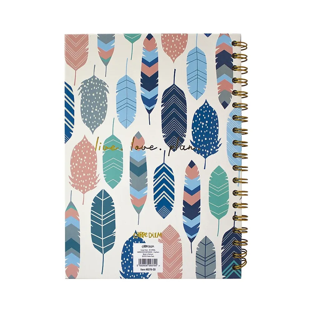 Subject Notebooks|Carpe Diem Feathers 1-Subject Notebook, 7.5" x 9.75", Wide-Ruled, 80 Sheets, Multicolor (9379-CD)