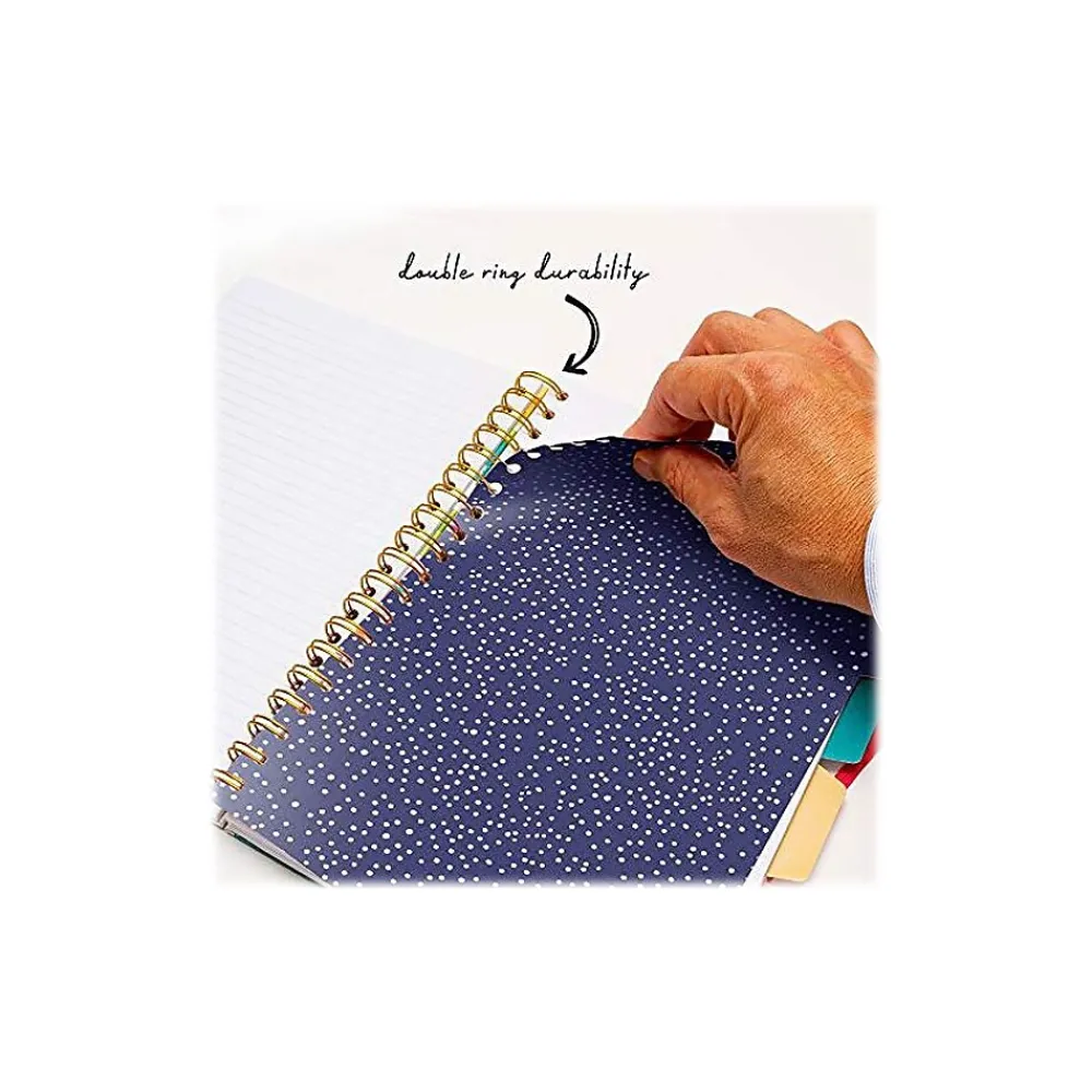 Subject Notebooks|Carpe Diem Floral Love 5-Subject Subject Notebooks, 7.09" x 10", College Ruled, 100 Sheets, Assorted Colors, 3/Pack (9033-CD)