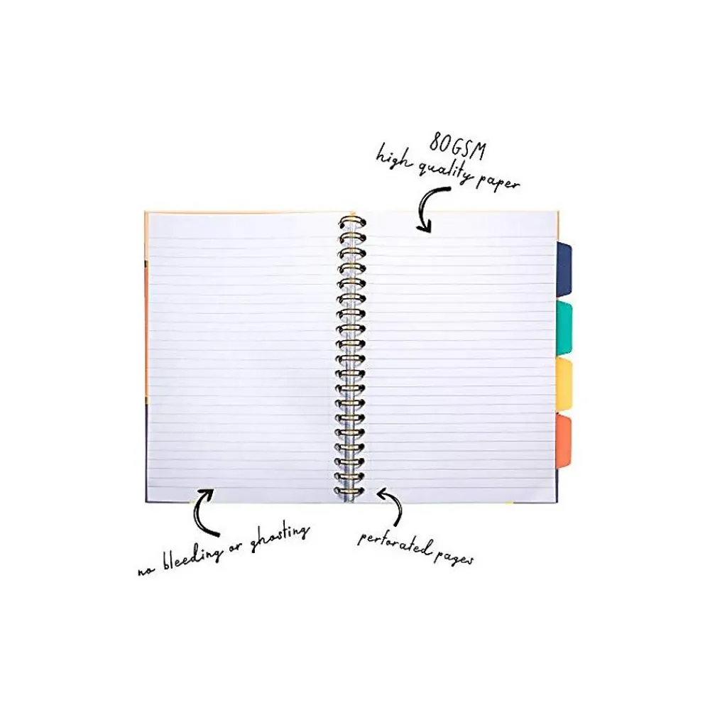 Subject Notebooks|Carpe Diem Floral Love 5-Subject Subject Notebooks, 7.09" x 10", College Ruled, 100 Sheets, Assorted Colors, 3/Pack (9033-CD)