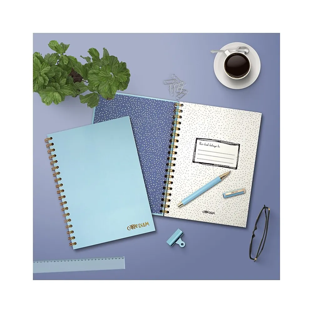 Subject Notebooks|Carpe Diem Sky Blue 1-Subject Notebook, 7.5" x 9.75", Wide-Ruled, 80 Sheets, Blue (9378-CD)