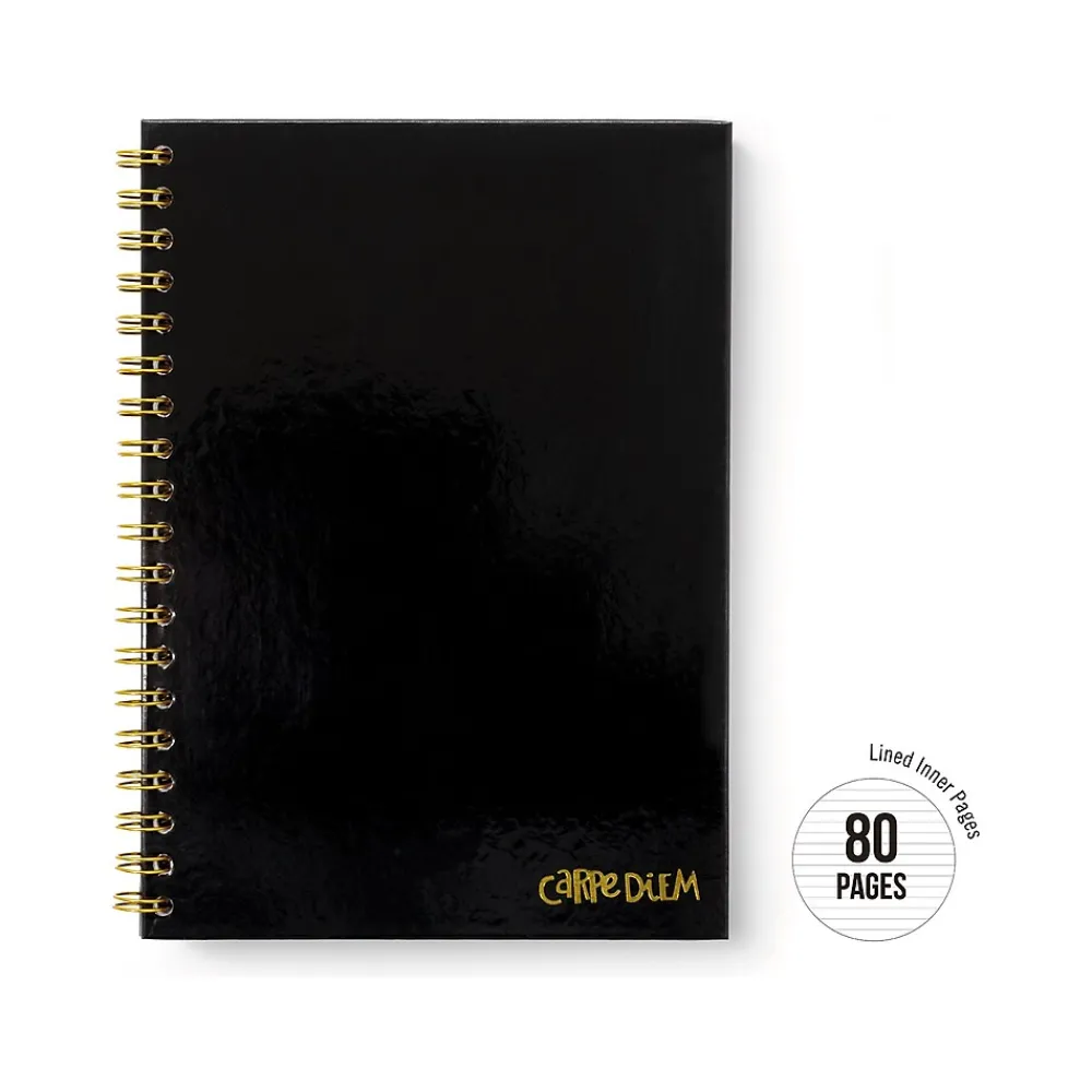 Subject Notebooks|Carpe Diem 1-Subject Notebook, 7.5" x 9.75", Wide-Ruled, 80 Sheets, Black (9375-CD)