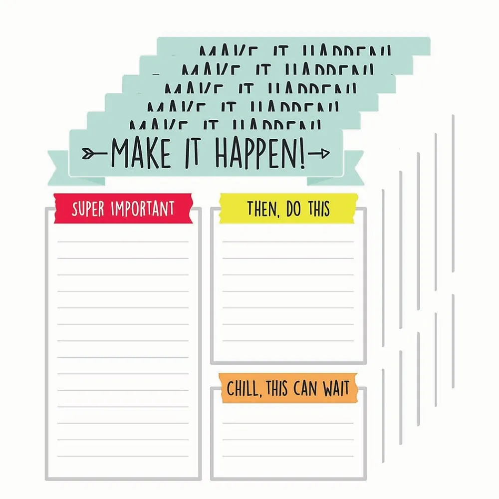 Notepads|Carson-Dellosa Notepad, 5.75" x 6.25", Assorted Colors, 50 Sheets/Pad, 6 Pads/Bundle (CD-151298-6)
