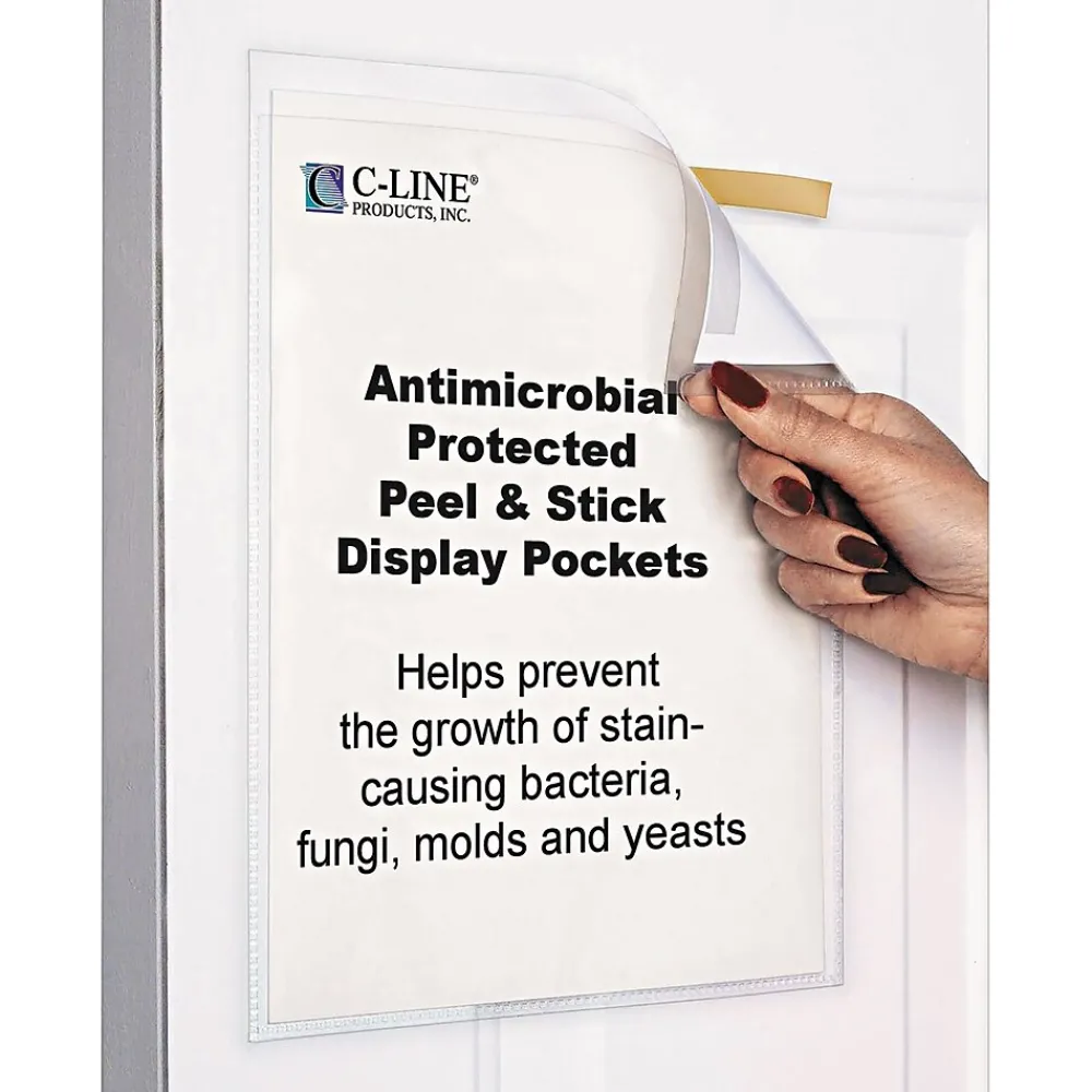 Sheet Protectors|C-Line Peel & Stick Display Sheet Protector, Clear (CLI36911)
