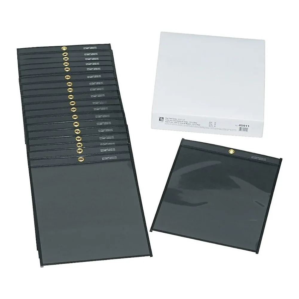 Sheet Protectors|C-Line Shop Ticket Holders, 8-1/2" x 11", Clear with Black Back, 25/Box (45911)