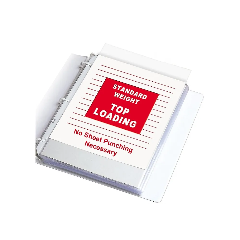 Sheet Protectors|C-Line Standard Weight Sheet Protector, Non Glare, 11" x 8-1/2", Clear, 100/Box (62048)