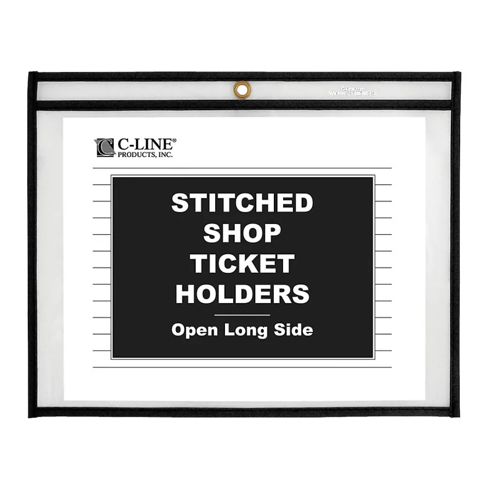Sheet Protectors|C-Line Vinyl Job Ticket Holders, 8-1/2" x 11", Clear, 25/Pack (49911)