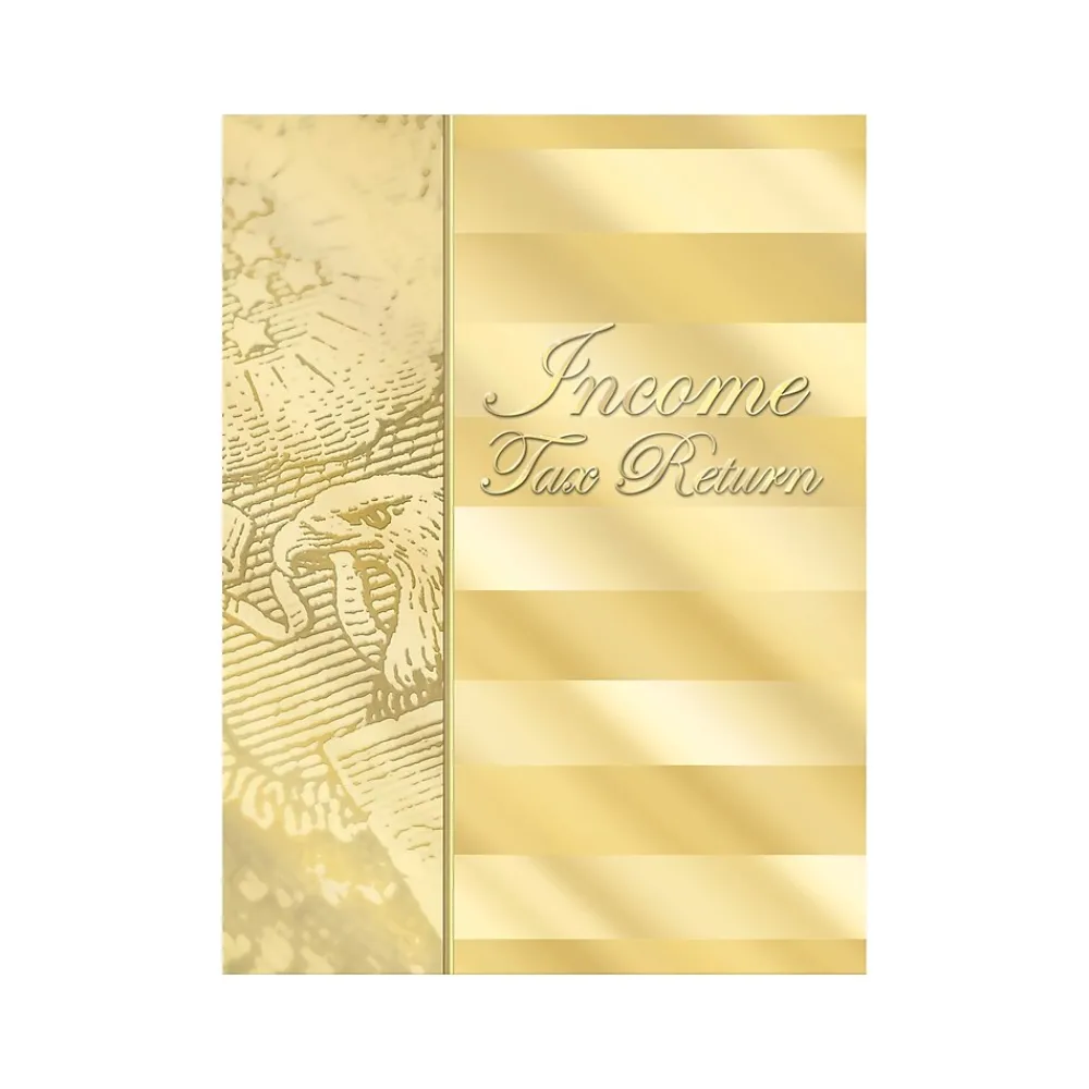 Pocket Folders|ComplyRight Income Tax Return Presentation Folder, Gold, 50/Pack (GSF10)