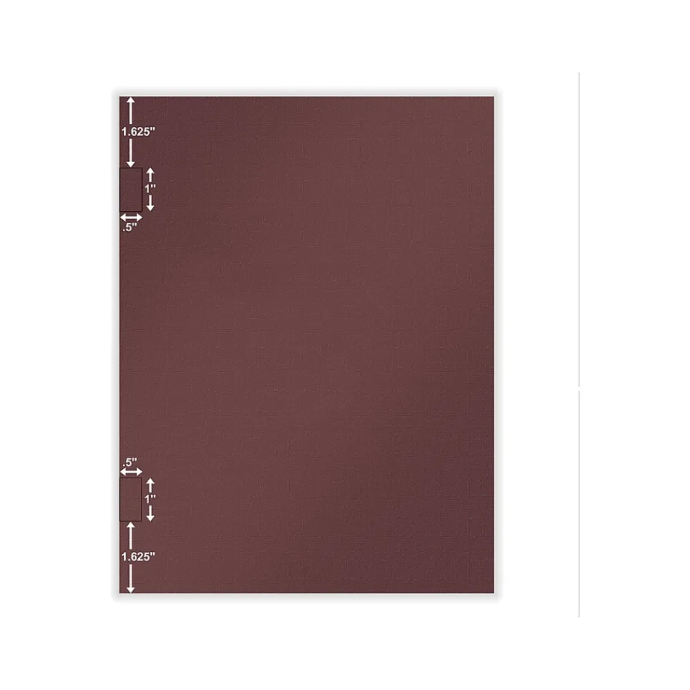 Pocket Folders|ComplyRight Tax Presentation Folder with Side-Staple Tabs, Burgundy, 50/Pack (PBSS24)